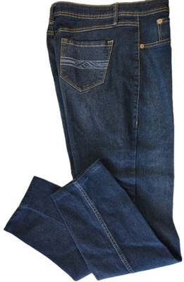 a.n.a NWOT Size 14 Dark Wash Blue Stretch Jeans Mid-Rise Straight Leg - Image 1 of 4