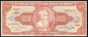 🇧🇷 BILLETE BRASIL 1000 CRUZEIROS (1963) PICK # 181 EN MUY BUEN ESTADO - Imagen 1 de 2