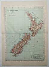 1911 Vintage NEW ZEALAND Atlas Map Old Antique Encyclopedia Britannica 