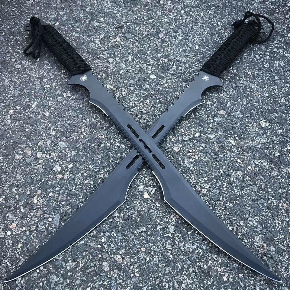 2 GREAT LONG SHARP EDGE- 27" SPRING STEEL HUNTING SWORD WITH POWDER COATING. - Image 1 of 1