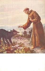 AL4-211) CARTOLINA SALVATORE MALDARELLI S FRANCESCO ASSISI FRATE LUPO - Picture 1 of 2
