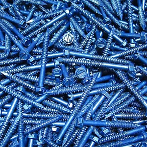 (250) 3/16" X 2-1/4" Hex Washer Head Masonry Concrete Screw Tapcon Anchor Blue - Picture 1 of 6