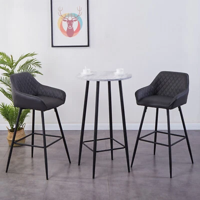 Barhocker Tresenhocker Bistrohocker 2er Set Samt Gepolsterte Barstühle Armlehne - Bild 1 von 4
