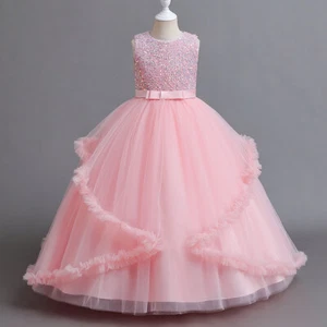 Flower Girl Dress Sequins Princess Dress Birthday Costume Wedding Holiday Party - Picture 1 of 14