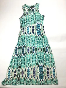 Cynthia Rowley Träger-Midikleid Large Damen türkis mehrfarbig geometrisches Muster Stretch - Bild 1 von 6