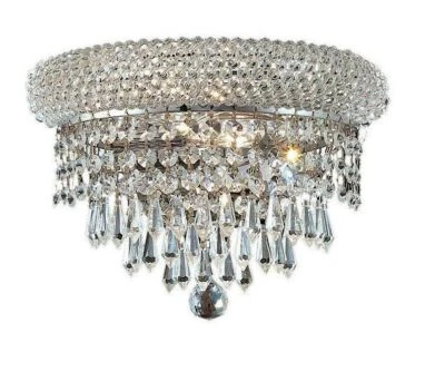 Wall Sconce Light Fixture Crystal and Chrome Bathroom Vanity Dining Room 12" - Image 1 of 2