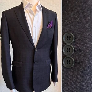 TED BAKER MENS BLAZER SIZE 38 SPORT COAT MODERN FIT PURPLE PLAID SUIT JACKET - Picture 1 of 11