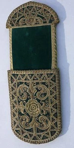 Précieux Etui Brodé en Fil d’Or. Sceau de la Roche Saint André du XIVè Siècle. - Picture 1 of 4