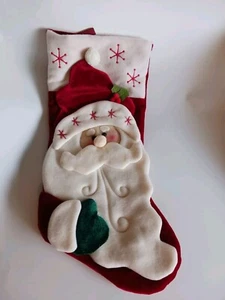 Fleece, Stoff und Deko Applikation Santa Weihnachten Strumpf 16 Zoll - Bild 1 von 3