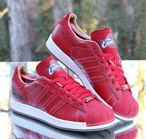 Adidas Superstar 1 NBA Cleveland Cavaliers Men’s Size 12 Red White Custom 014139 - Picture 1 of 16