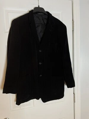 Blazer Ermenegildo Zegna Mezcla Lana Merino Pana Negra Foto 1 de 4