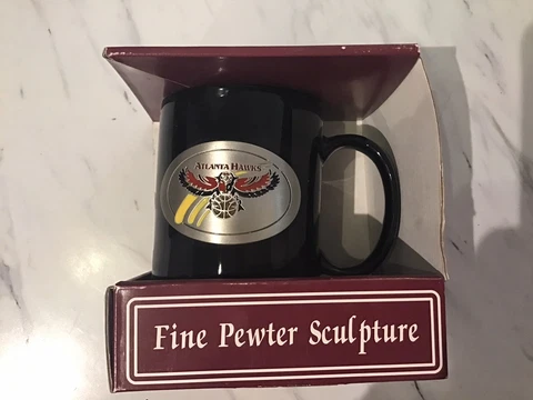 Fine Pewter Atlanta Hawks ceramic mug still in box Cover