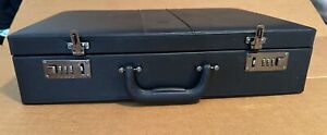 SOLO Leather Attaché Briefcase Combination Locks Hard Case