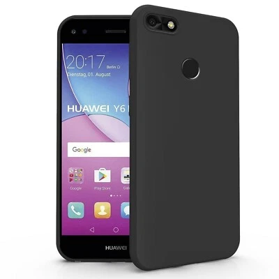 Cover Custodia Silicone Morbido Slim  Soft per Huawei Y6 Pro 2017 Nero - Immagine 1 di 4