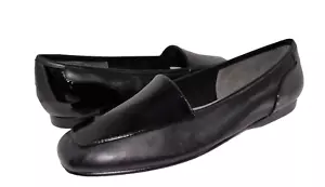 Enzo Angiolini Patent and Leather Loafers Black Flats Shoes Womens US 9N New - Picture 1 of 12