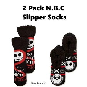 Nightmare Before Christmas Adult Mid Calf/ Ankle Warm Slipper Socks Size 4-10 - Picture 1 of 1