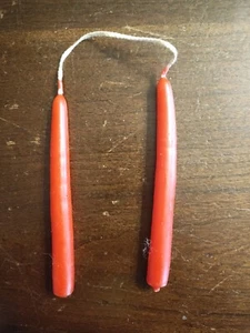 Vintage Candles Joined Wick Tapered Red 5 Inch - Picture 1 of 4