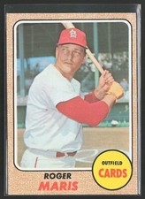 1968 TOPPS ROGER MARIS CARDINALS YANKEES #330 VINTAGE BASEBALL CARD! NO CREASES!