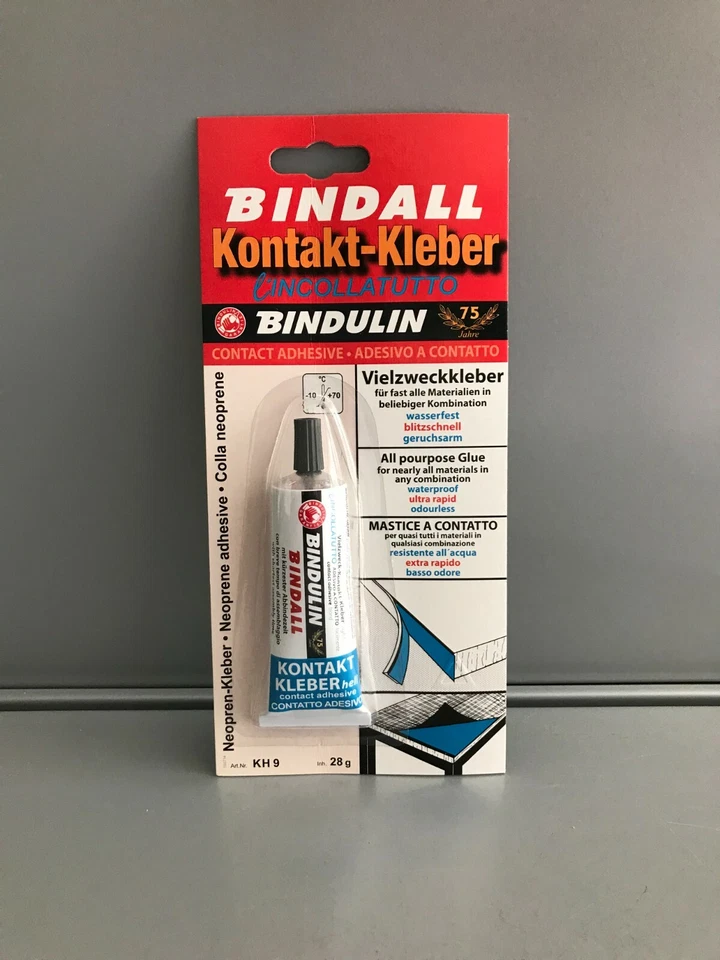 BINDULIN BINDALL Kontakt-Kleber 28g Tube, Vielzweckkleber, gerucharm wasserfest