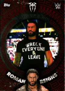 2021 Topps WWE Superstars Show up & Win Roman Reigns #218 - Imagen 1 de 2