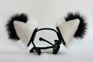WHITE FOX ears furry kitty cat EAR wolf NECOMIMI COVERS ONLY cosplay anime - Picture 1 of 1