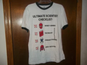 Marvel spider-man Checlist spidy senses  mens t-shirt M NWT - Picture 1 of 2