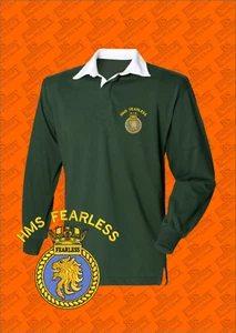 HMS FEARLESS EMBROIDERED RUGBY SHIRTS - Picture 1 of 10