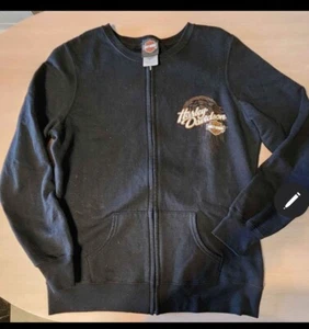 Harley Davidson Ladies Fleece Zip Up Jacket Size L  - Picture 1 of 5