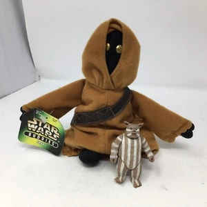 Vtg Star Wars Buddies JAWA Bean Bag Plush 1997 Kenner + 1998 Logray Ewok Figure - Picture 1 of 8