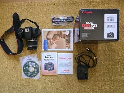 Canon EOS Rebel T2i / EOS 550D 18MP DSLR Camera EF-S IS 18-55mm Battery Charger - Image 1 of 4