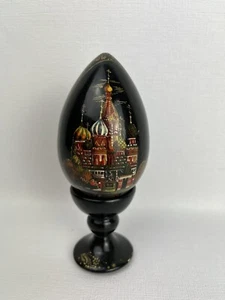 Beautiful Russian Hand-Painted Egg W/stand  ~ St. Basils Cathedral - Picture 1 of 8