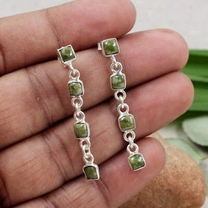 Heena Jaspis Edelstein Jubiläum Geschenk Ohrhänger Sterling 925 Silber Schmuck - Bild 1 von 4