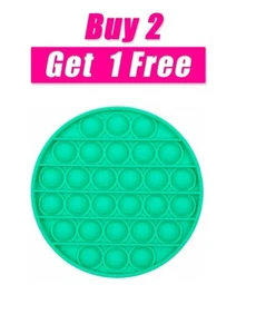 BUY 2 GET 1 FREE! - Popit Fidget Bubble Toy - Circle Green Glow-in-Dark - Foto 1 di 10