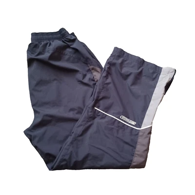 Vintage Reebok Track Pants Mens Large Navy Blue Baggy Wide Leg Hip Hop 00s Y2K - Image 1 of 4