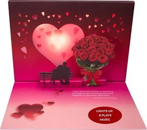 Pop Up Anniversary Card for Couple w/Lights & Music - Happy Anniversary Card for - Picture 1 of 5