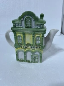 EUC Sammlerstück Teekanne Postgebäude grün Keramik Teekanne Country mit Deckel - Bild 1 von 7