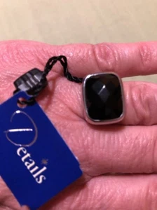 Anello Originale Details Nuovo 14 Con Pochette Argento Pietra Viola Scuro - Foto 1 di 7