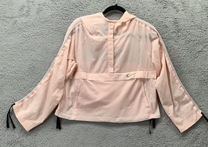 Nike Lightweight Crop Windbreaker Size XL 21" PTP Drawstring Sleeves Mesh Pocket - Picture 1 of 21