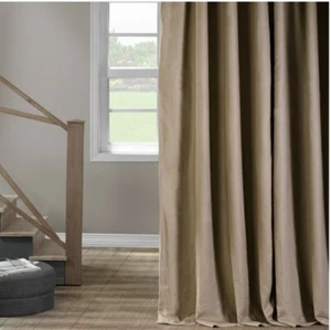 NEW Exclusive Fabric French Linen Lined Curtain 1 Panel Beige.Size 50"W×120"L - Picture 1 of 5