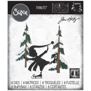 Sizzix Tim Holtz Thinlits Die Set THIN ICE 6 Dies 664750 WINTER ICE SKATING - Picture 1 of 4