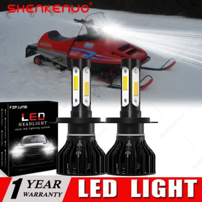 2X 4Side White LED headlight For Polaris Indy 340 Touring Deluxe 1999-2007 Bulbs - Image 1 of 4