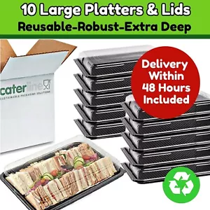 Caterline 10 große wiederverwendbare Speiseplatten mit Deckel. Catering Buffets Partys - Bild 1 von 7
