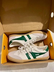 New! Gola Badminton Sneakers in Off White&Green  CLA548 Men's Size 9 - Picture 1 of 6