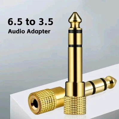 AURUM Adaptador de audio jack conector de 3,5 mm conector auxiliar a conector de 6,35 mm