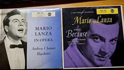 Mario LANZA 2 SINGLES  singt BECAUSE  etc.  u. in Opera A.Chenier und. Rigoletto - Bild 1 von 2