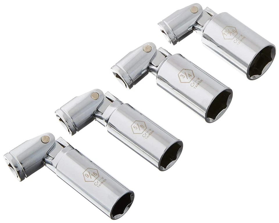 4 PC Universal Wobble Deep Spark Plug Socket Set - Image 1 of 1