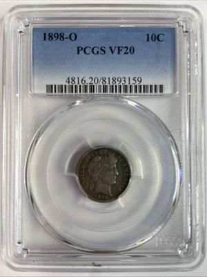 1898-O Barber Dime VF-20 PCGS - Image 1 of 4