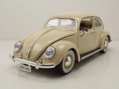 VW Maggiolino 1955 Beige Modellino Auto 1:18 Bburago - Immagine 1 di 4