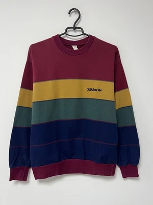 Vintage 80s Adidas Sweatshirt Multicolour Sweater Rare Athletic Template Mens M - Image 1 of 4