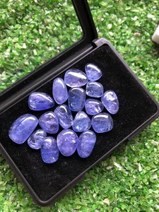 Natural Tanzanite Flat Cabochon, AAA Tanzanite Gemstone 17 Pc Tanzanite Lot. - Picture 1 of 6